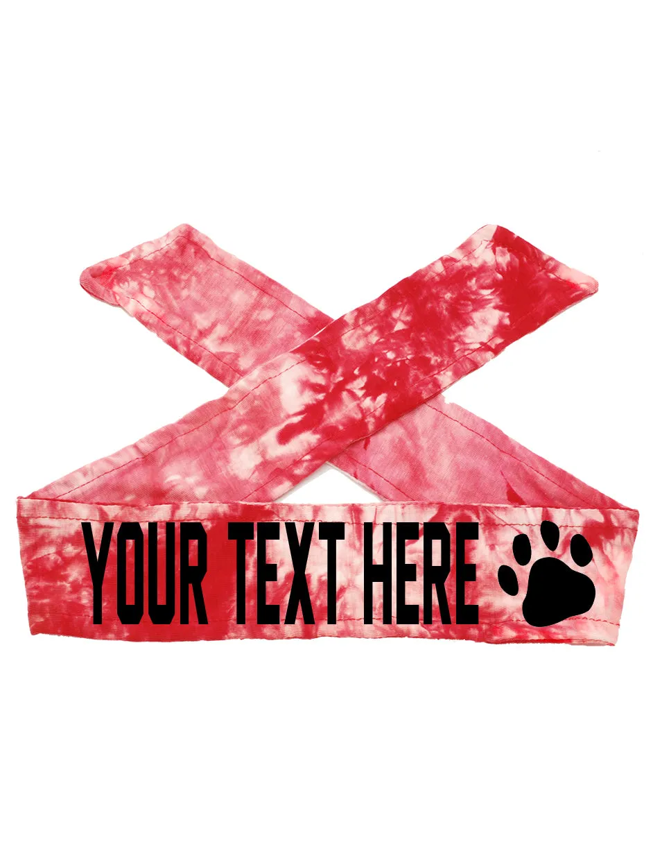 Custom Personalized PAW PRINT TIE Headband - Flat (Non Sparkle) Letters!