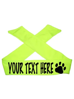 Custom Personalized PAW PRINT TIE Headband - Flat (Non Sparkle) Letters!