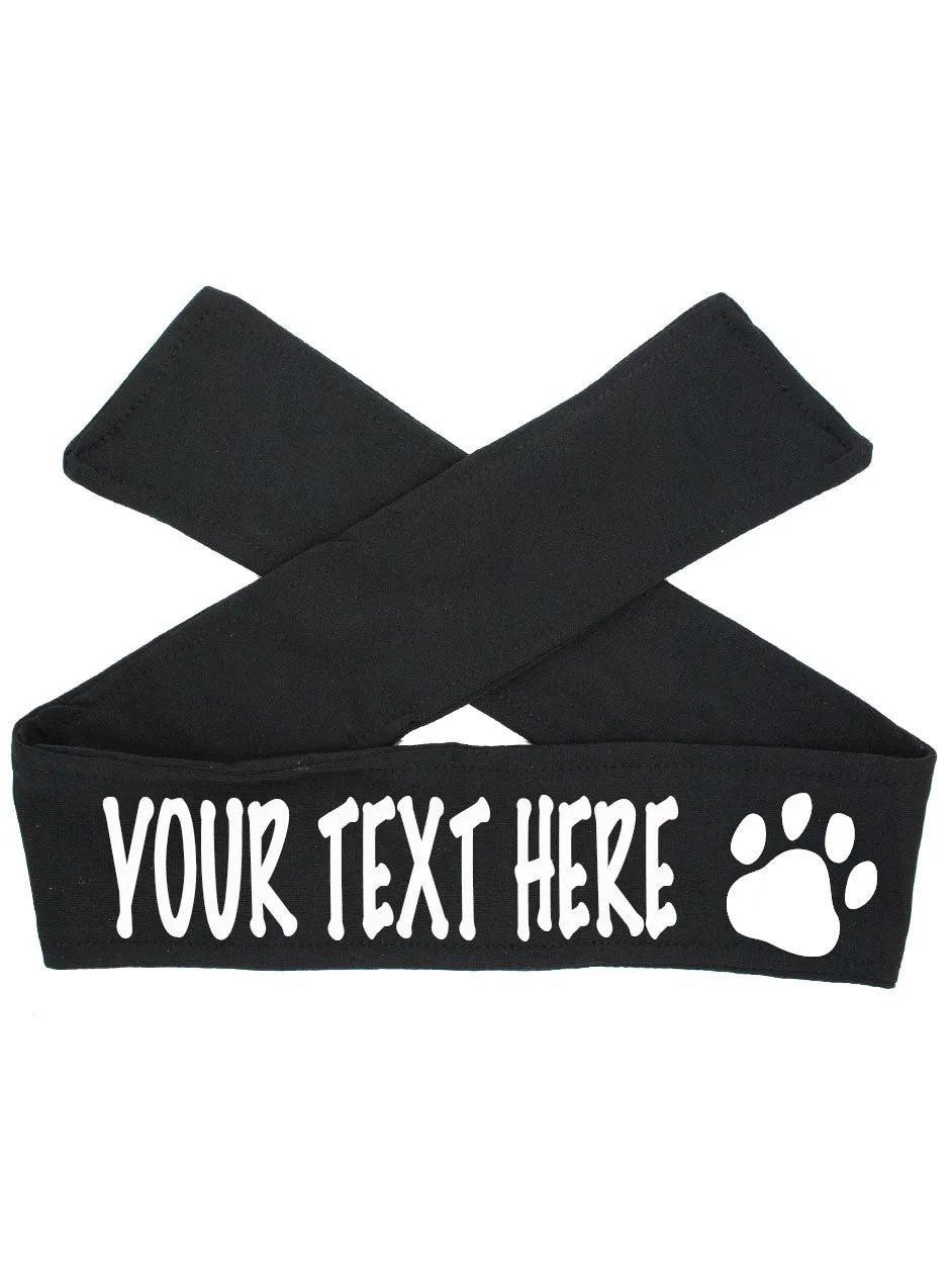 Custom Personalized PAW PRINT TIE Headband - Flat (Non Sparkle) Letters!