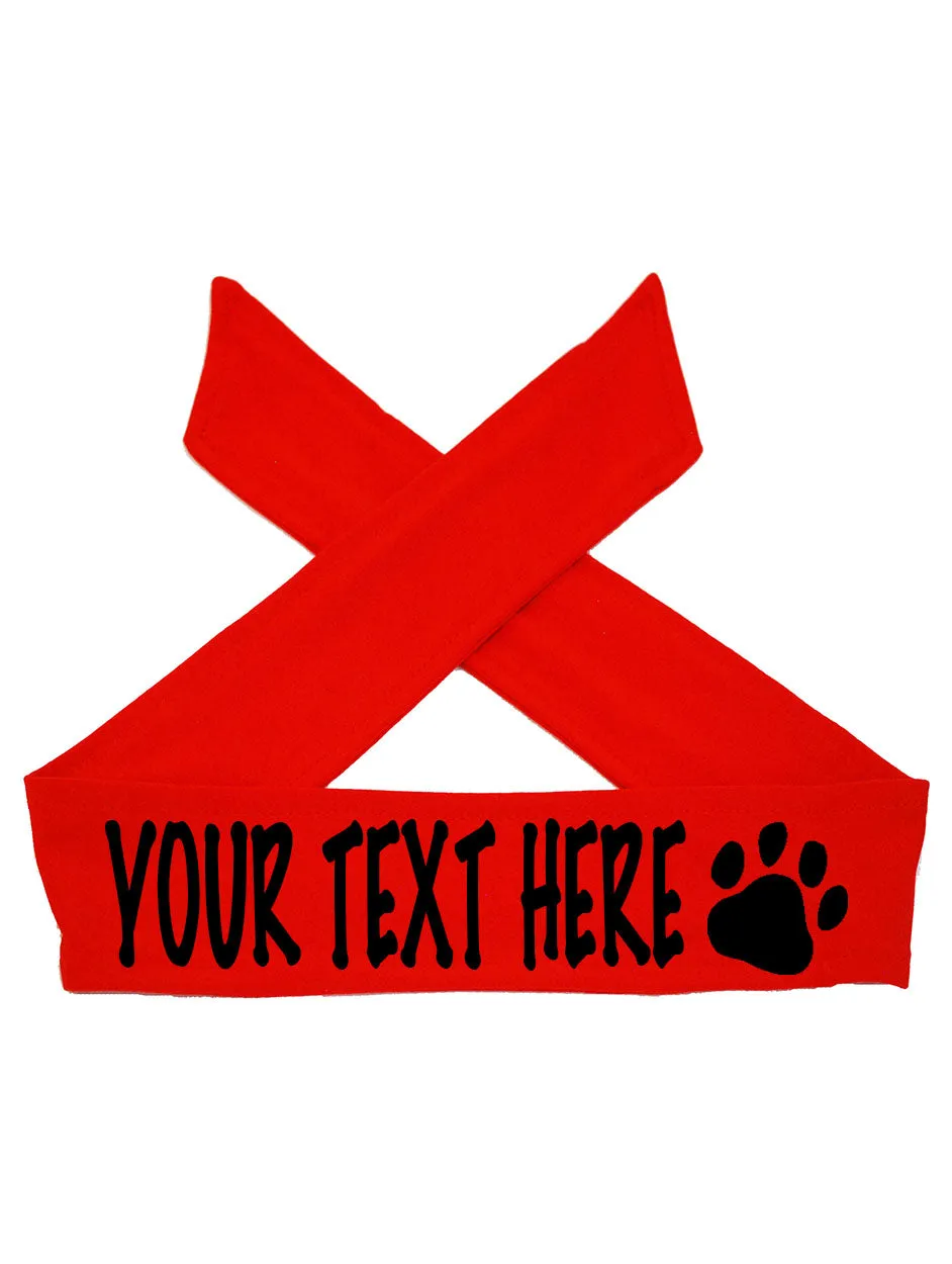 Custom Personalized PAW PRINT TIE Headband - Flat (Non Sparkle) Letters!