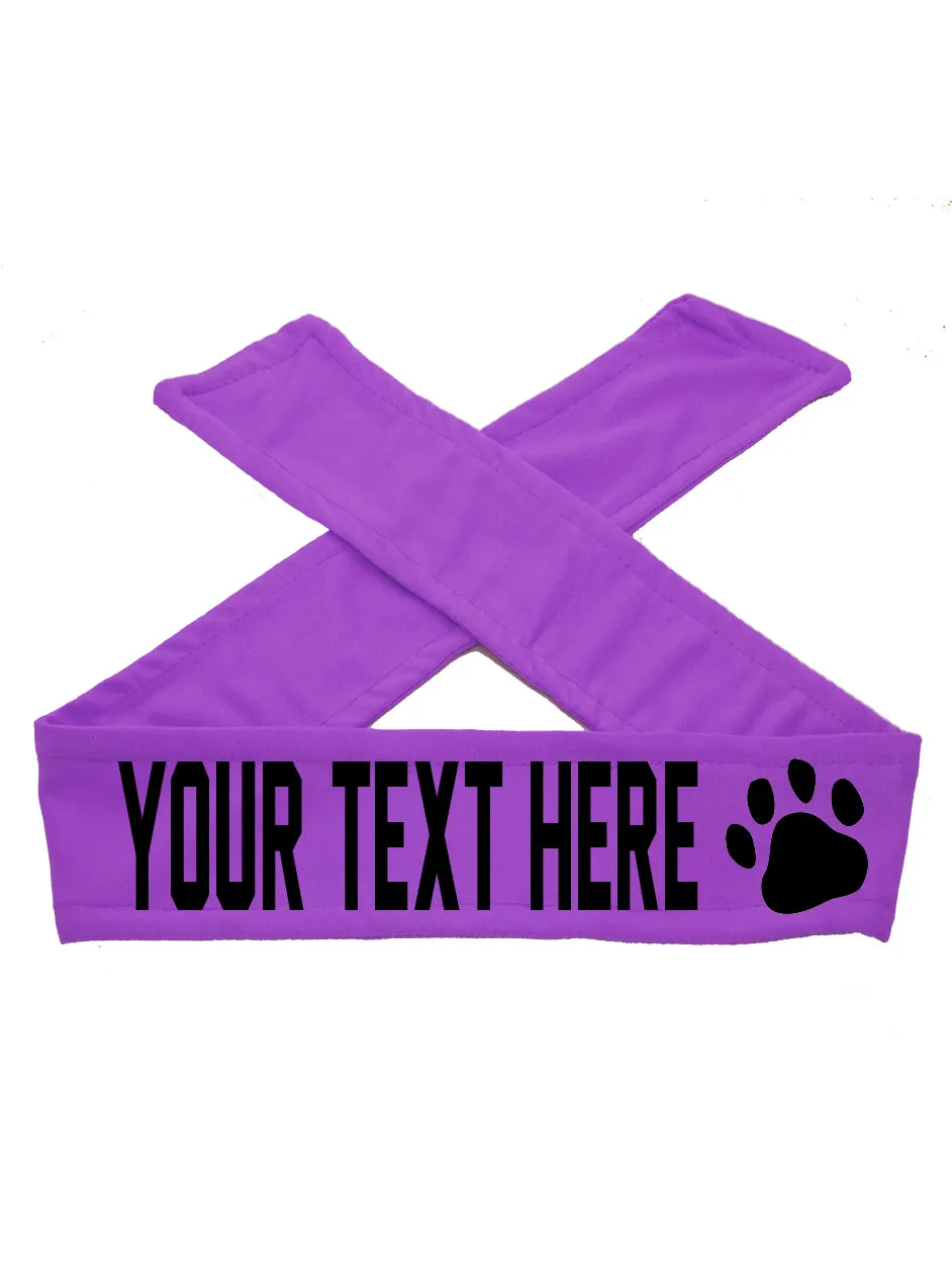 Custom Personalized PAW PRINT TIE Headband - Flat (Non Sparkle) Letters!