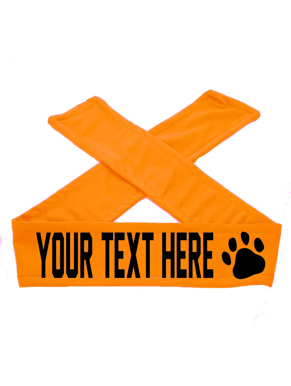 Custom Personalized PAW PRINT TIE Headband - Flat (Non Sparkle) Letters!
