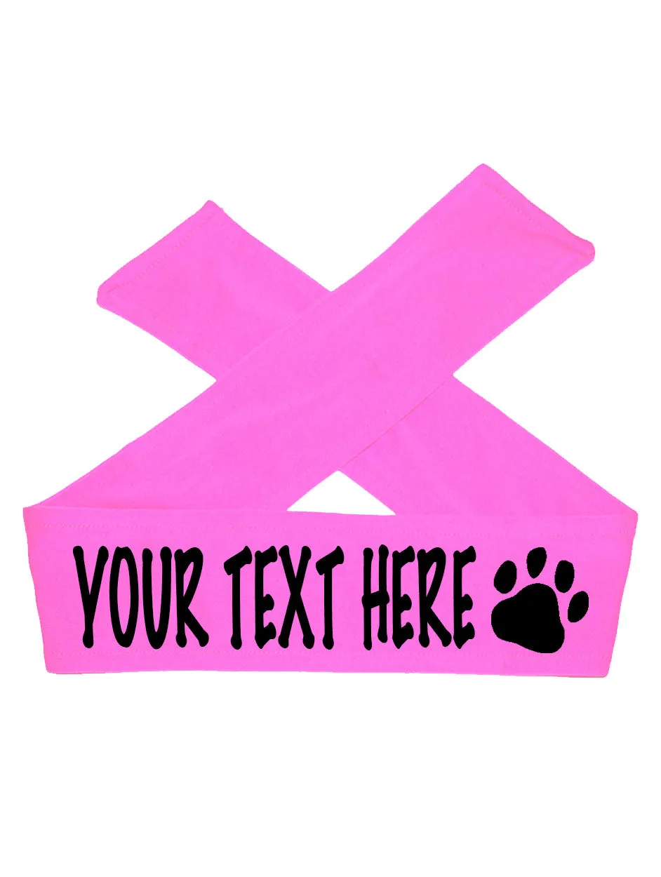 Custom Personalized PAW PRINT TIE Headband - Flat (Non Sparkle) Letters!