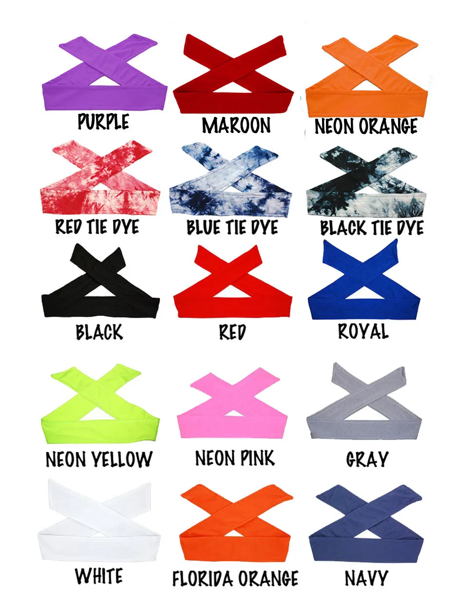 Custom Personalized PAW PRINT TIE Headband - Flat (Non Sparkle) Letters!