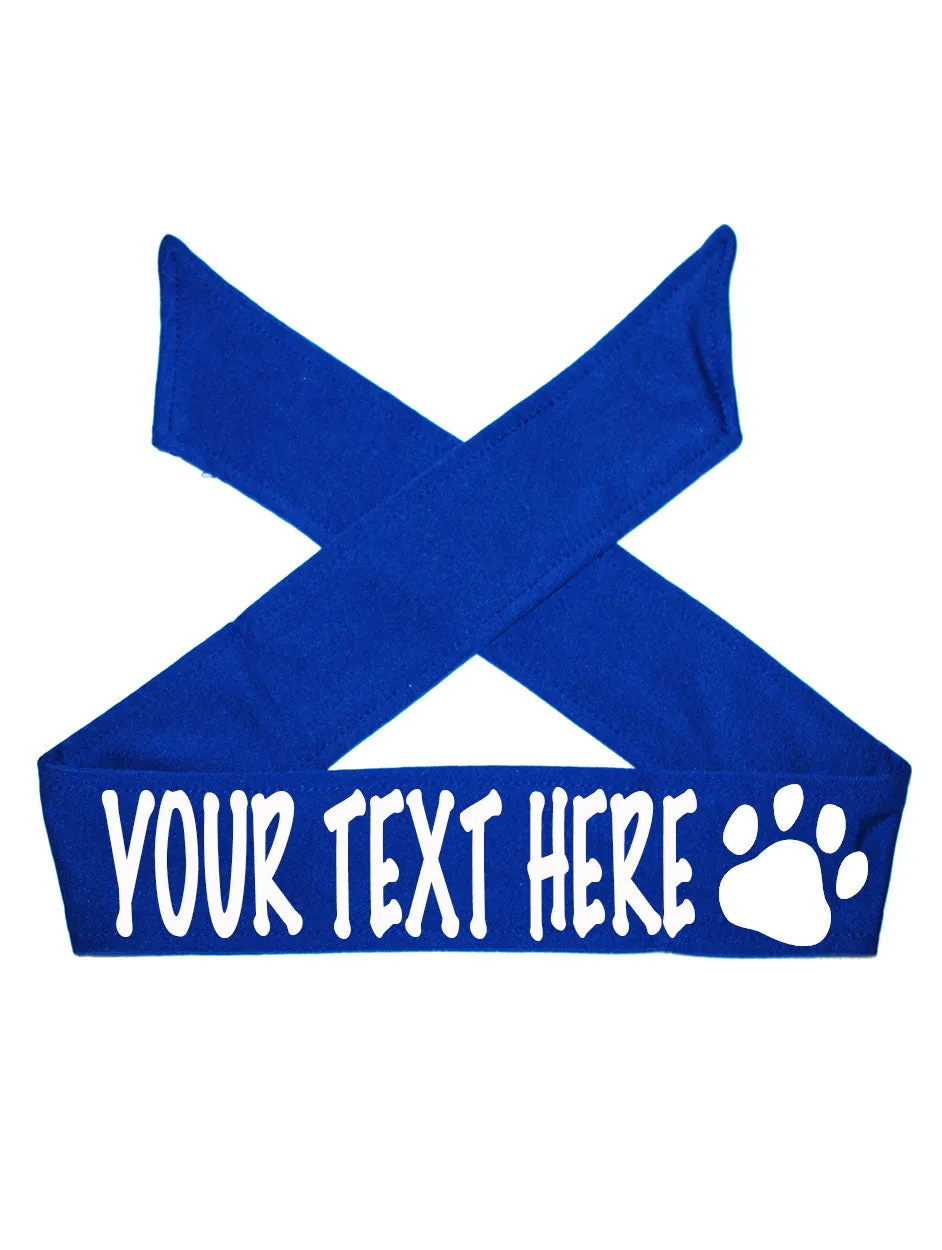Custom Personalized PAW PRINT TIE Headband - Flat (Non Sparkle) Letters!