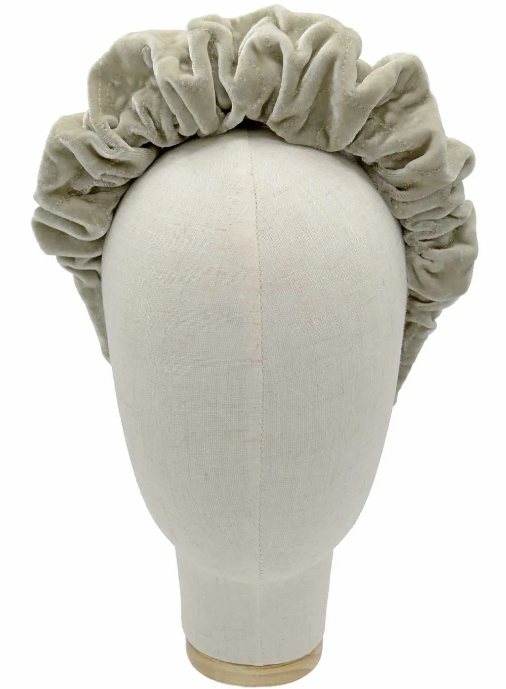 Embroidered silk velvet - handmade gathered crown