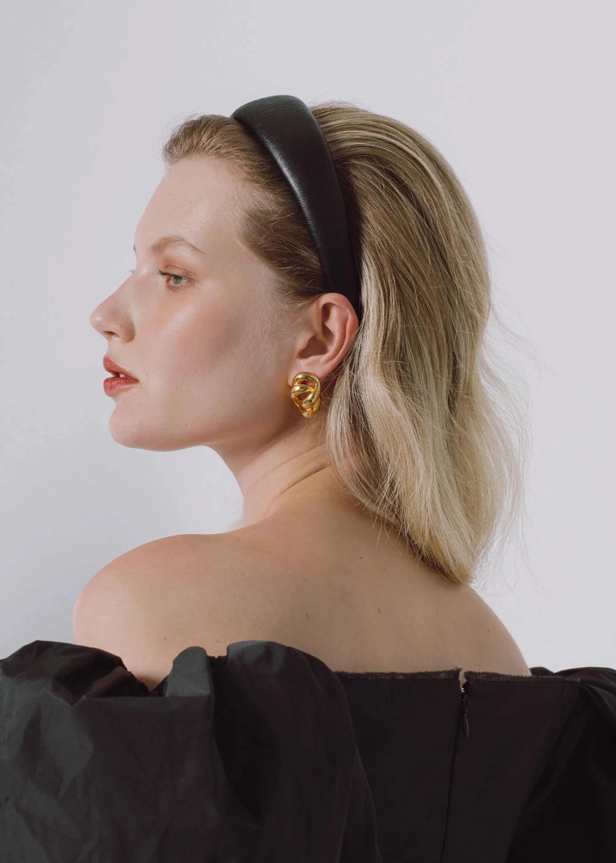 Leather Kate Headband -- Black