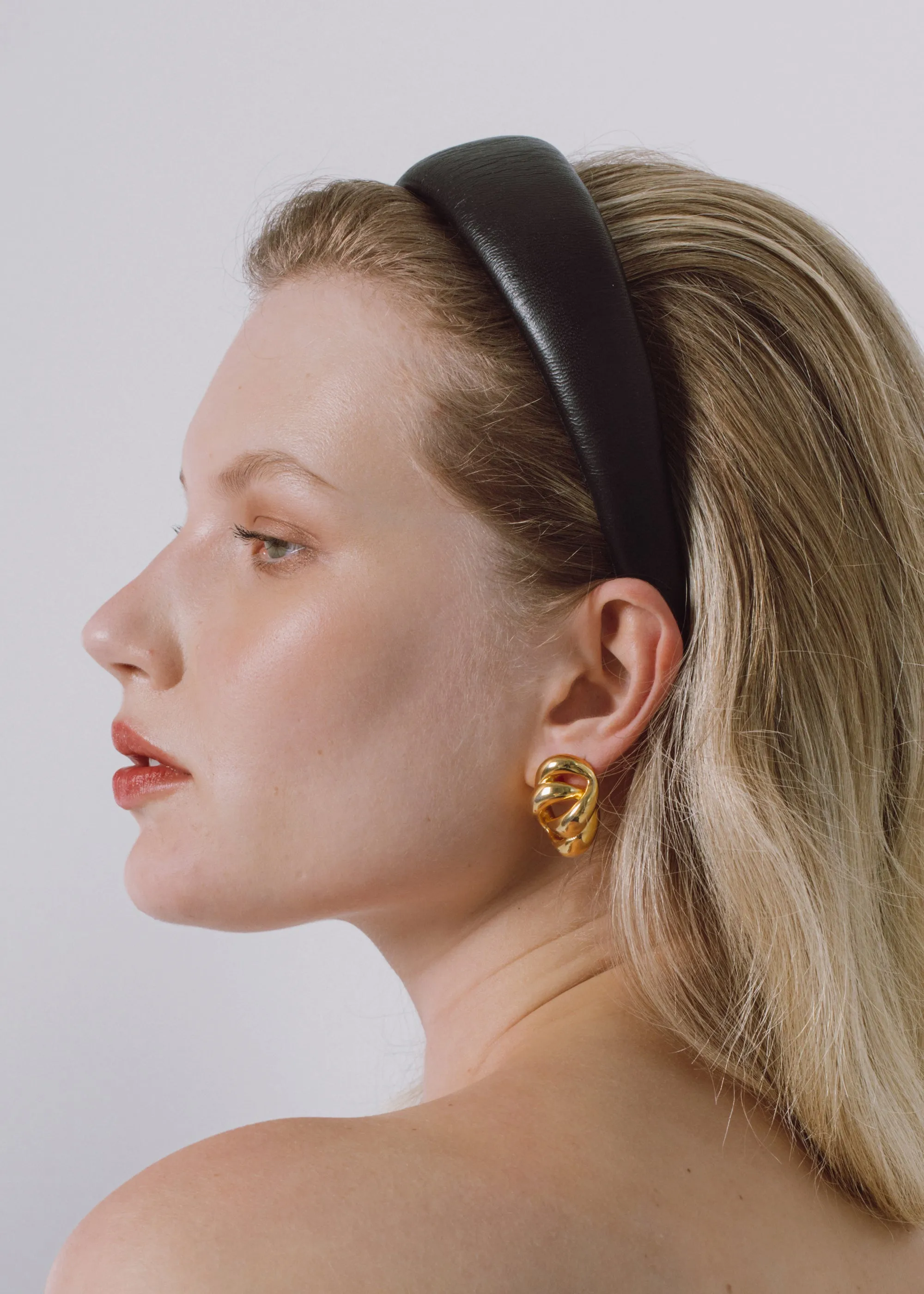 Leather Kate Headband -- Black