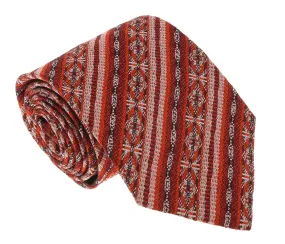 Missoni U3681 Red/Silver Awning Pure Silk Tie