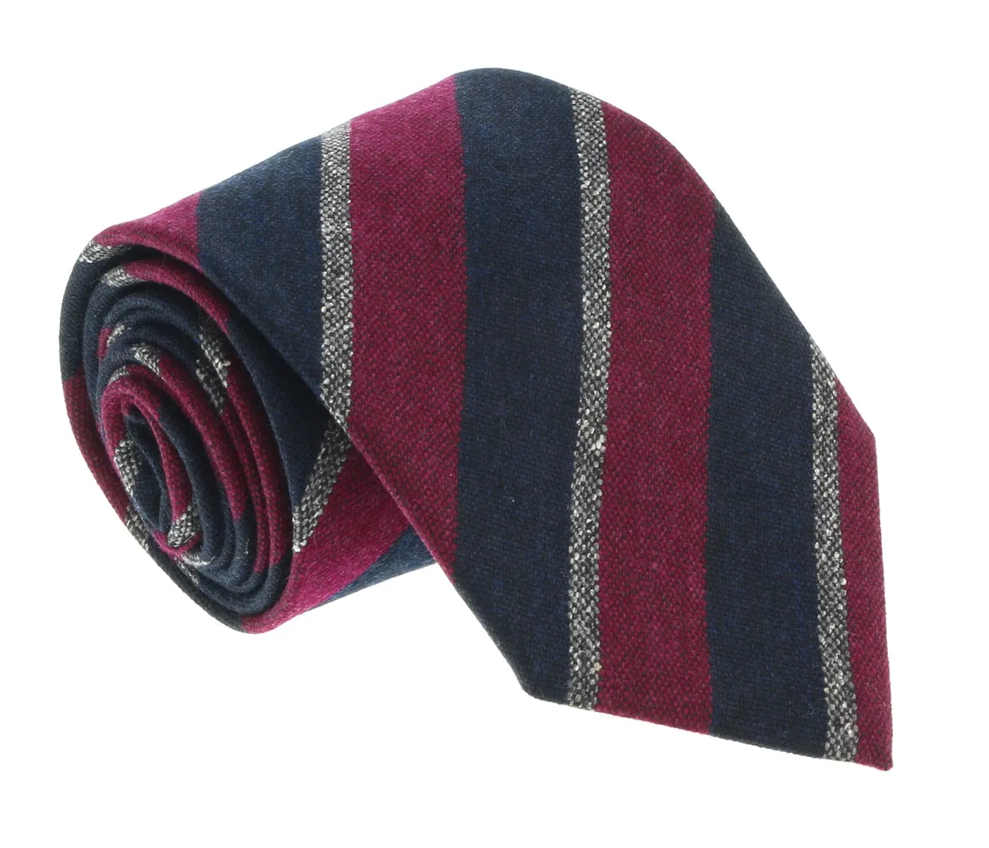 Missoni U5121 Burgundy/Navy Repp Pure Silk Tie