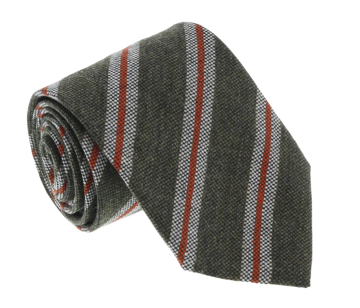 Missoni U5145 Sage/Orange Regimental Pure Silk Tie