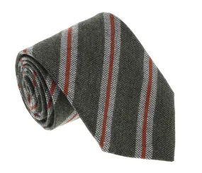Missoni U5145 Sage/Orange Regimental Pure Silk Tie