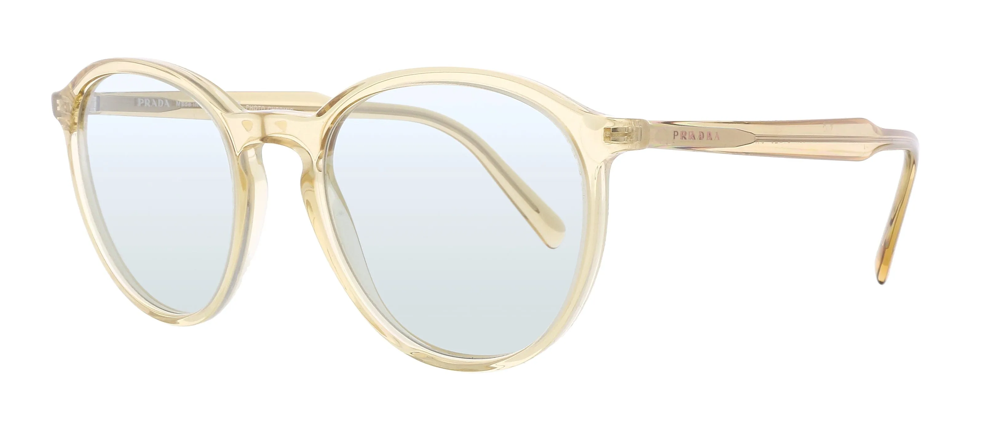 Prada 
0PR 05XS 01N07D Conceptual Clear Yellow  Phantos Round Sunglasses