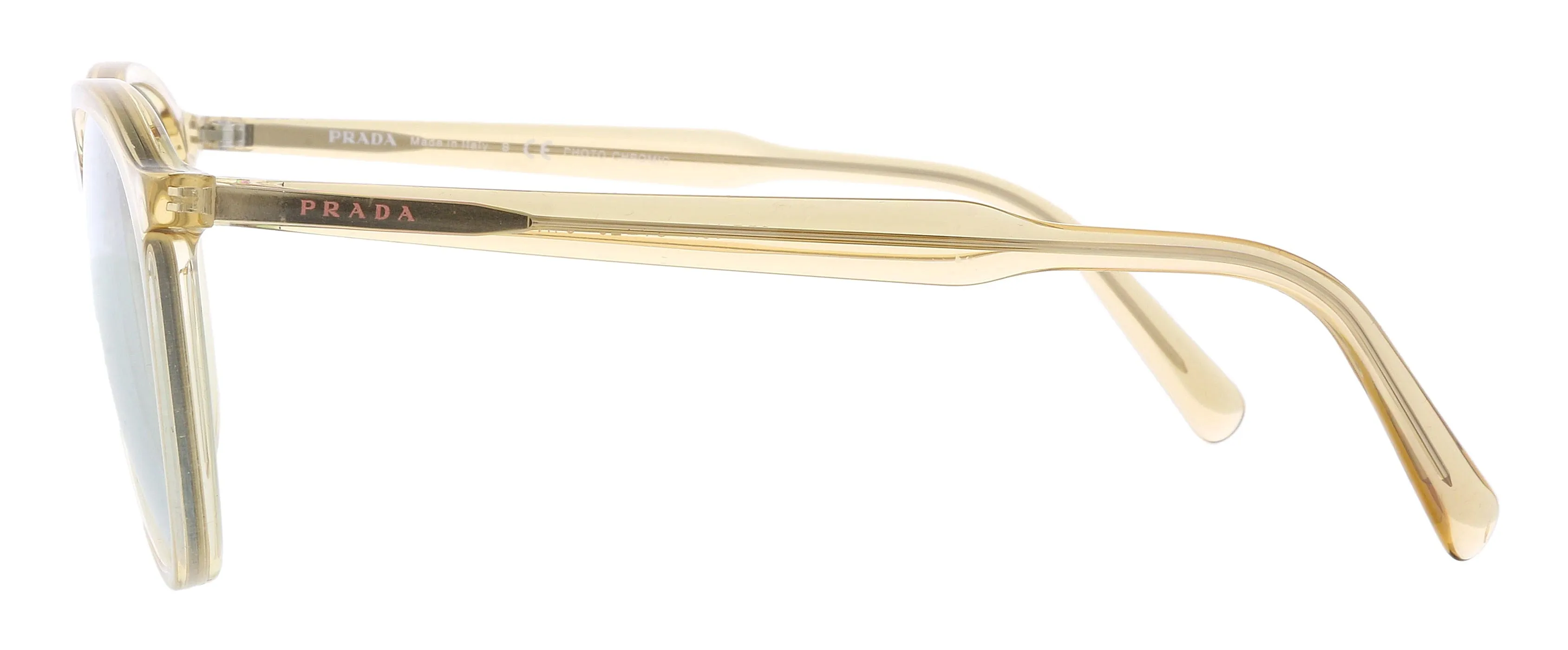 Prada 
0PR 05XS 01N07D Conceptual Clear Yellow  Phantos Round Sunglasses