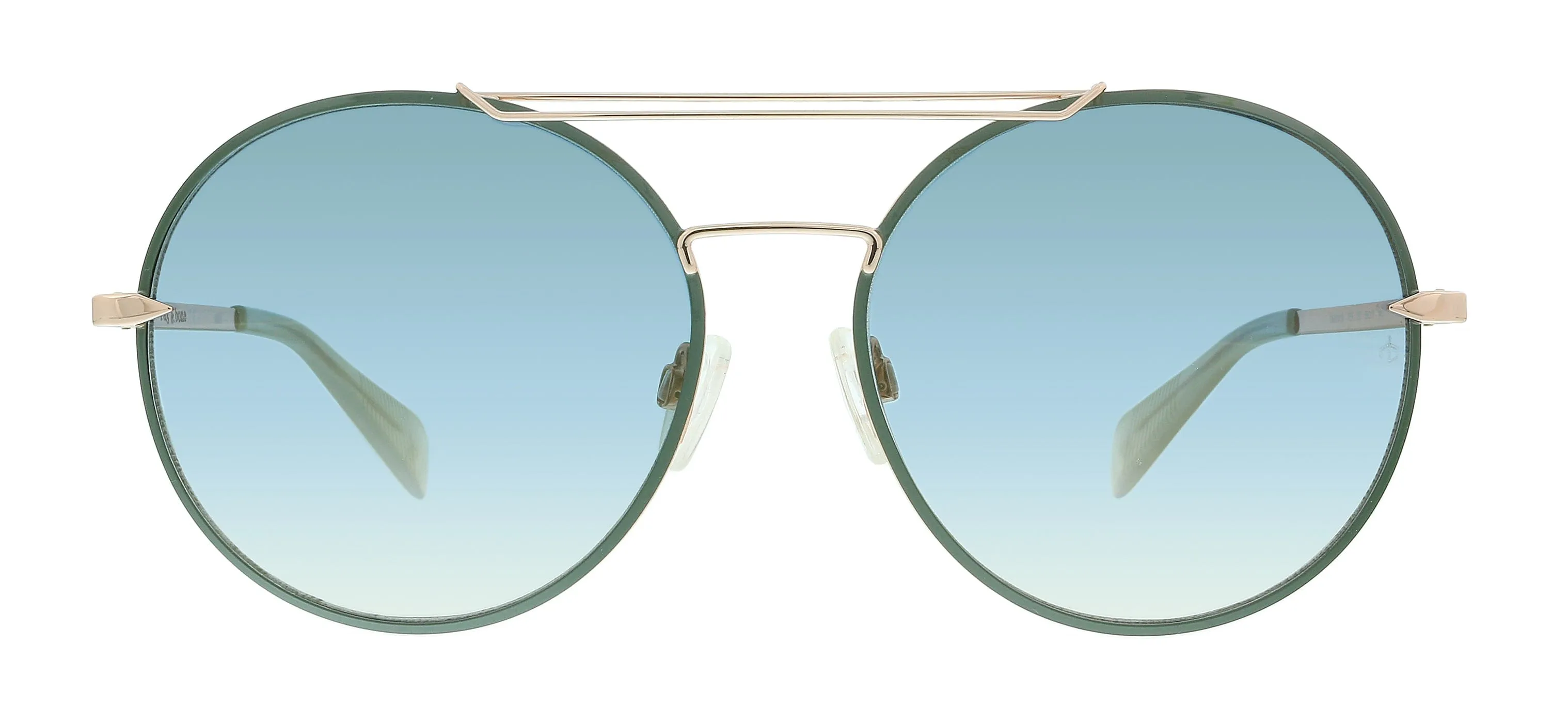 Rag And Bone RNB1011/S EZ 0PEF Gold Green Round Sunglasses